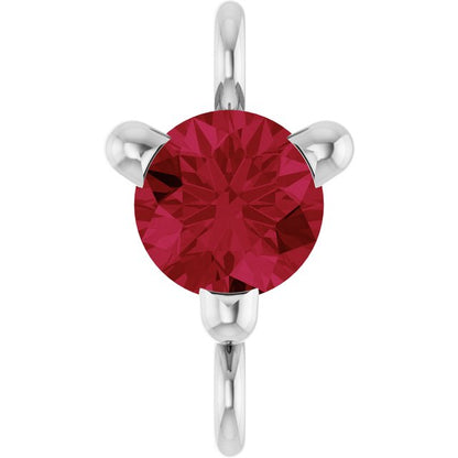 Petite Pavé® Lab-Grown Ruby Link, 4 mm x 7.25 mm, Solitaire