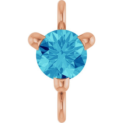 Petite Pavé® Natural Blue Zircon Link, 4 mm x 7.25 mm, Solitaire