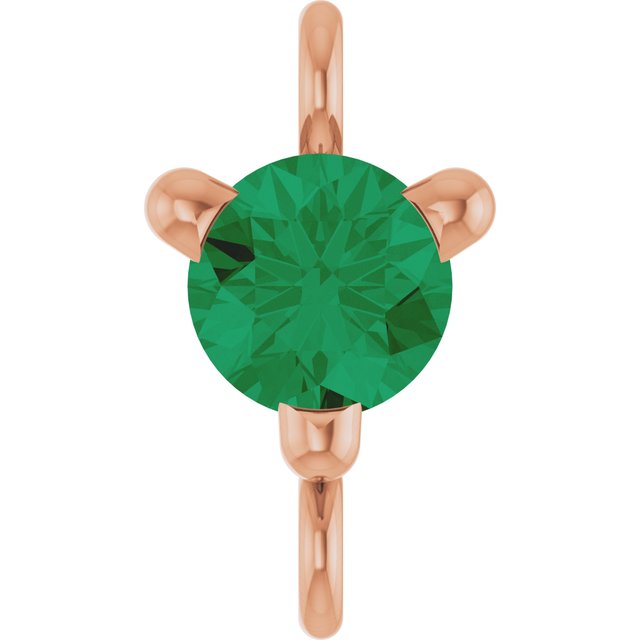 Petite Pavé® Lab-Grown Emerald Link, 4 mm x 7.25 mm, Solitaire