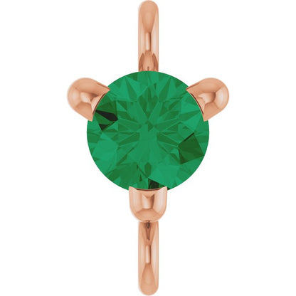 Petite Pavé® Lab-Grown Emerald Link, 4 mm x 7.25 mm, Solitaire