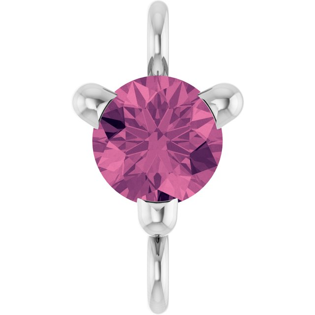 Petite Pavé® Natural Pink Tourmaline Link, 4 mm x 7.25 mm, Solitaire