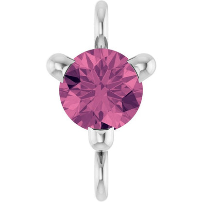 Petite Pavé® Natural Pink Tourmaline Link, 4 mm x 7.25 mm, Solitaire
