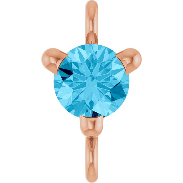 Petite Pavé® Natural Aquamarine Link, 4 mm x 7.25 mm, Solitaire