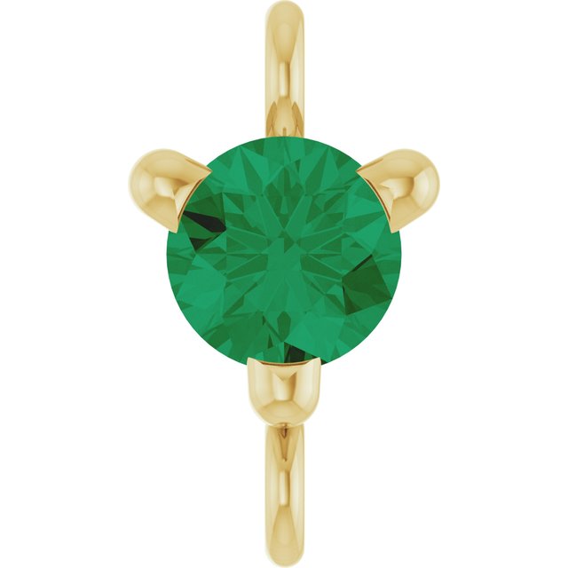 Petite Pavé® Natural Emerald Link, 4 mm x 7.25 mm, Solitaire