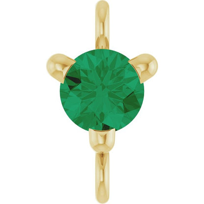 Petite Pavé® Natural Emerald Link, 4 mm x 7.25 mm, Solitaire