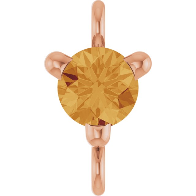 Petite Pavé® Natural Citrine Link, 4 mm x 7.25 mm, Solitaire