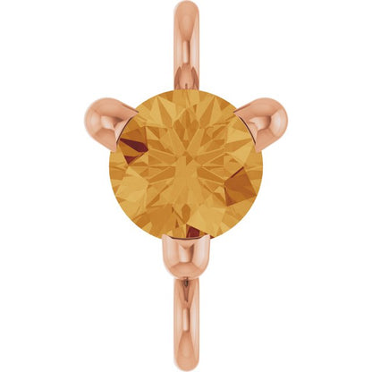 Petite Pavé® Natural Citrine Link, 4 mm x 7.25 mm, Solitaire
