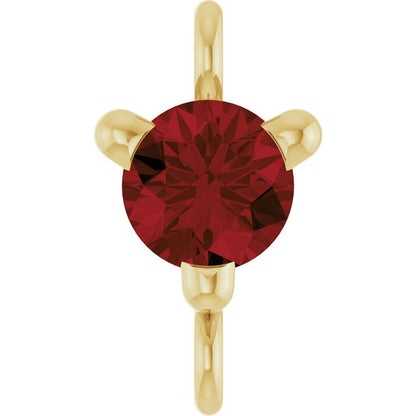 Petite Pavé® Natural Mozambique Garnet Link, 4 mm x 7.25 mm, Solitaire