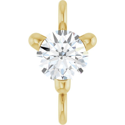 Petite Pavé® Natural White Sapphire Link, 4 mm x 7.25 mm, Solitaire