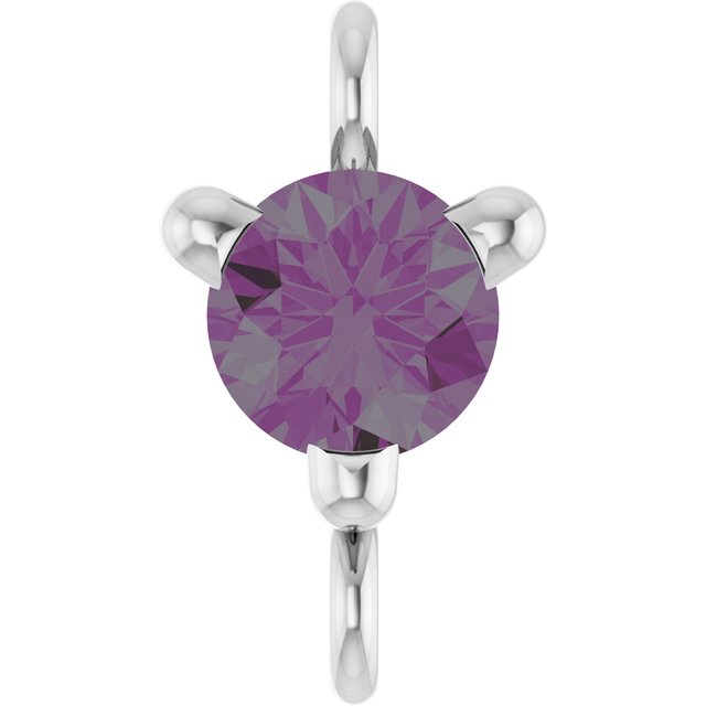 Petite Pavé® Lab-Grown Alexandrite Link, 4 mm x 7.25 mm, Solitaire
