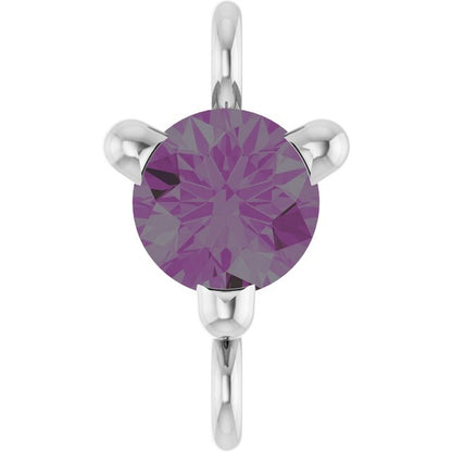Petite Pavé® Lab-Grown Alexandrite Link, 4 mm x 7.25 mm, Solitaire