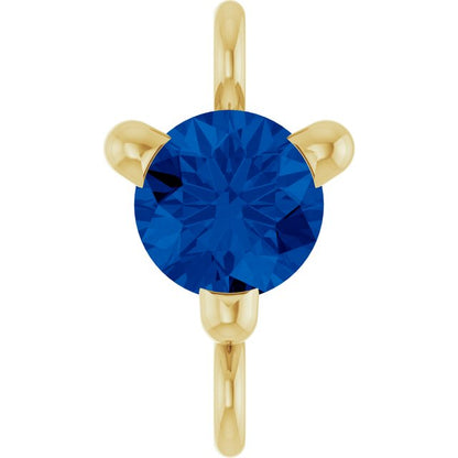 Petite Pavé® Natural Blue Sapphire Link, 4 mm x 7.25 mm, Solitaire