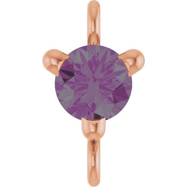 Petite Pavé® Lab-Grown Alexandrite Link, 4 mm x 7.25 mm, Solitaire