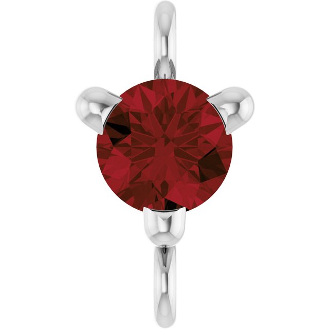 Petite Pavé® Natural Mozambique Garnet Link, 4 mm x 7.25 mm, Solitaire