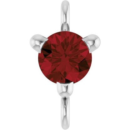 Petite Pavé® Natural Mozambique Garnet Link, 4 mm x 7.25 mm, Solitaire