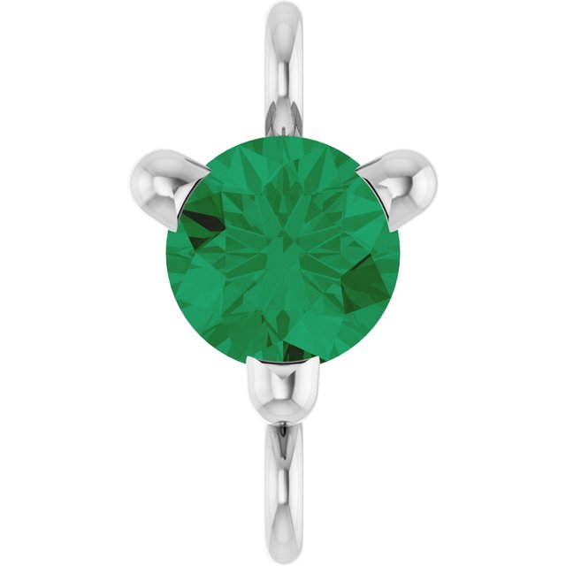 Petite Pavé® Lab-Grown Emerald Link, 4 mm x 7.25 mm, Solitaire
