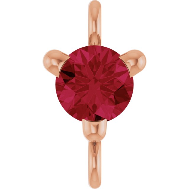 Petite Pavé® Lab-Grown Ruby Link, 4 mm x 7.25 mm, Solitaire