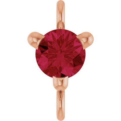 Petite Pavé® Lab-Grown Ruby Link, 4 mm x 7.25 mm, Solitaire
