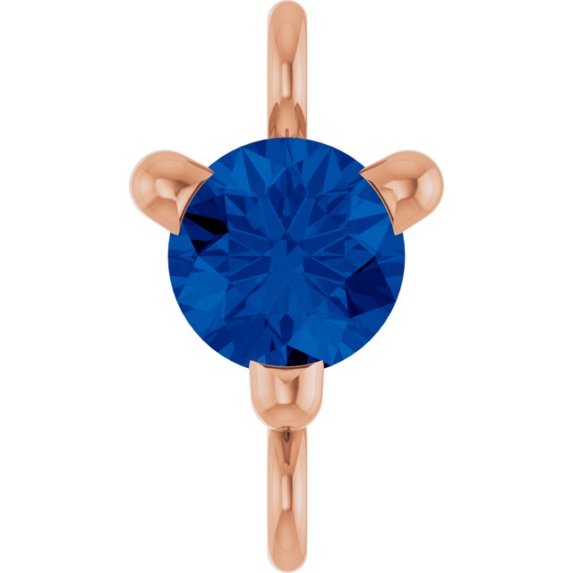 Petite Pavé® Natural Blue Sapphire Link, 4 mm x 7.25 mm, Solitaire