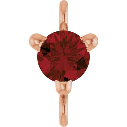 Petite Pavé® Natural Mozambique Garnet Link, 4 mm x 7.25 mm, Solitaire