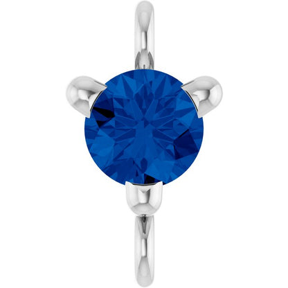 Petite Pavé® Natural Blue Sapphire Link, 4 mm x 7.25 mm, Solitaire