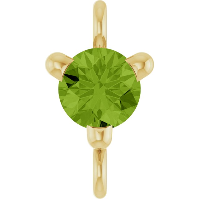 Petite Pavé® Natural Peridot Link, 4 mm x 7.25 mm, Solitaire