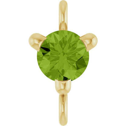 Petite Pavé® Natural Peridot Link, 4 mm x 7.25 mm, Solitaire