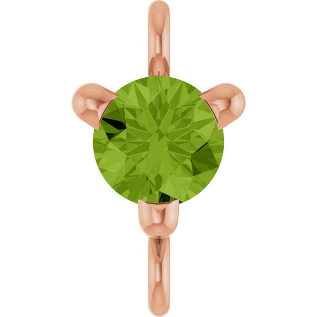 Petite Pavé® Natural Peridot Link, 4 mm x 7.25 mm, Solitaire