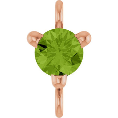 Petite Pavé® Natural Peridot Link, 4 mm x 7.25 mm, Solitaire