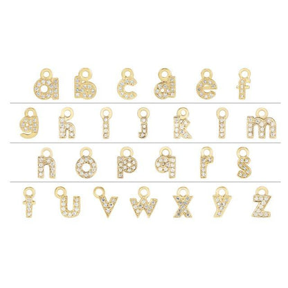 Petite Pavé® .03 CTW Natural Diamond Initial Dangle, 4 mm x 4.5 mm