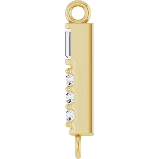 .08 CTW Lab-Grown Diamond Bar Link, 2.6 mm x 15.9 mm