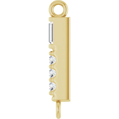 .08 CTW Lab-Grown Diamond Bar Link, 2.6 mm x 15.9 mm