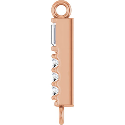 .08 CTW Lab-Grown Diamond Bar Link, 2.6 mm x 15.9 mm