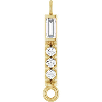 .08 CTW Lab-Grown Diamond Bar Link, 2.6 mm x 15.9 mm