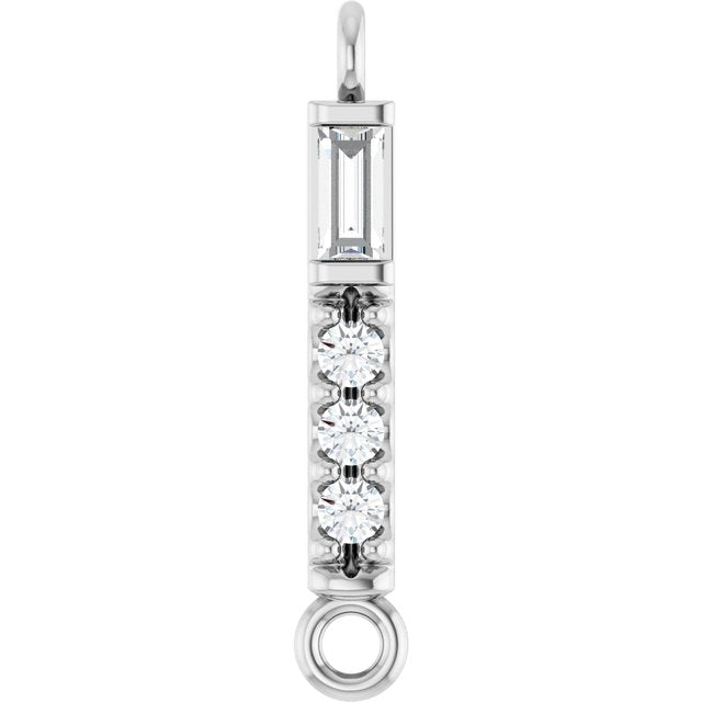 14K White Gold 1/10 CTW Natural Diamond Bar Link