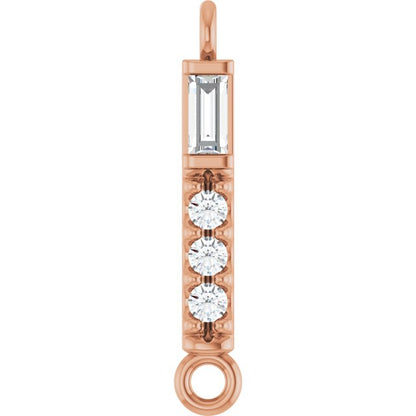 .08 CTW Lab-Grown Diamond Bar Link, 2.6 mm x 15.9 mm