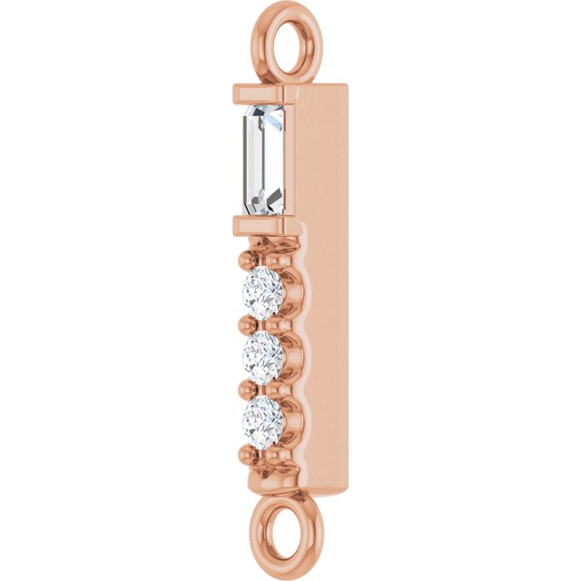 .08 CTW Lab-Grown Diamond Bar Link, 2.6 mm x 15.9 mm