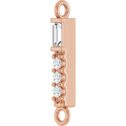.08 CTW Lab-Grown Diamond Bar Link, 2.6 mm x 15.9 mm