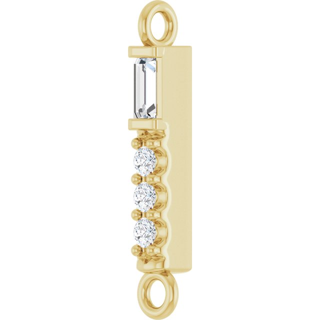 .08 CTW Lab-Grown Diamond Bar Link, 2.6 mm x 15.9 mm