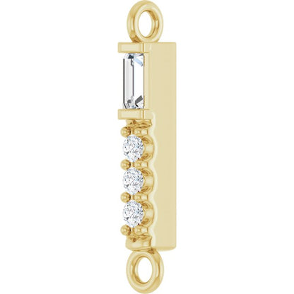 .08 CTW Lab-Grown Diamond Bar Link, 2.6 mm x 15.9 mm