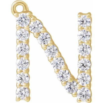 1/4 CTW Lab-Grown Diamond Initial Dangle