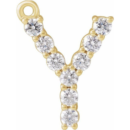 1/7 CTW Lab-Grown Diamond Initial Dangle