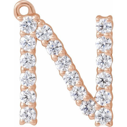 1/4 CTW Lab-Grown Diamond Initial Dangle