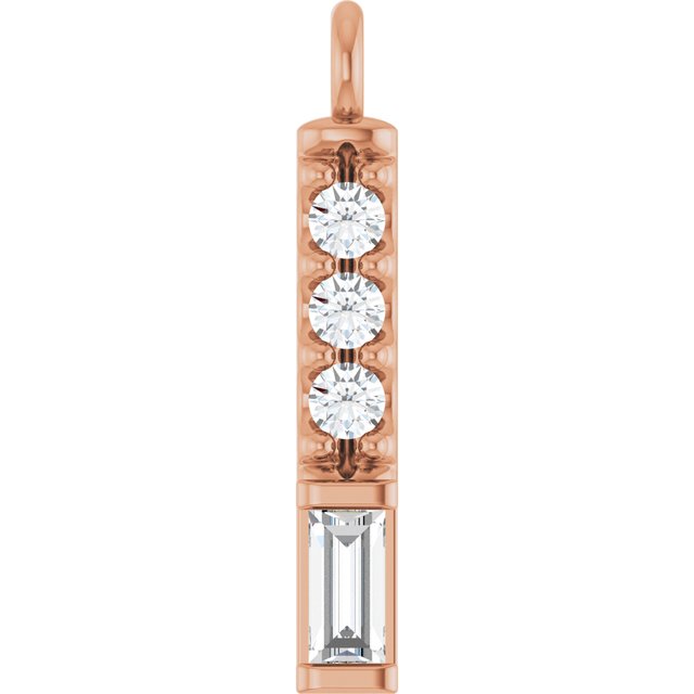 .08 CTW Natural Diamond Bar Dangle