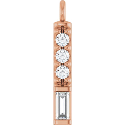 .08 CTW Natural Diamond Bar Dangle