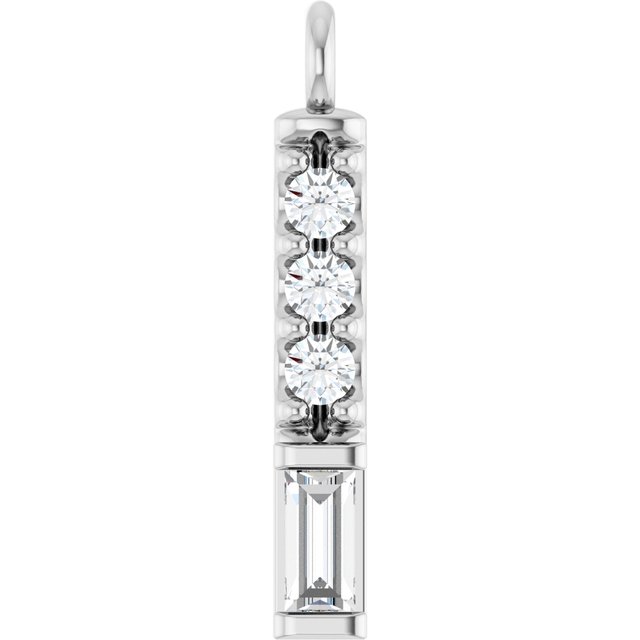 .08 CTW Natural Diamond Bar Dangle