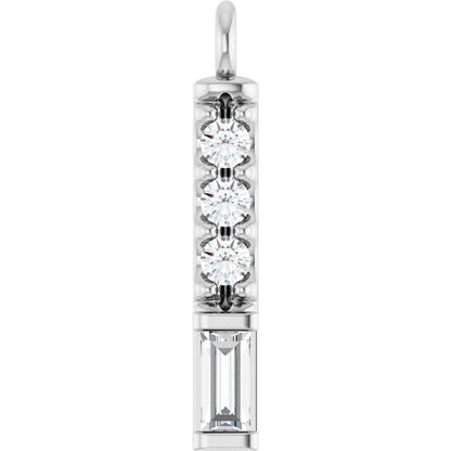 .08 CTW Natural Diamond Bar Dangle