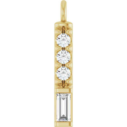 .08 CTW Natural Diamond Bar Dangle