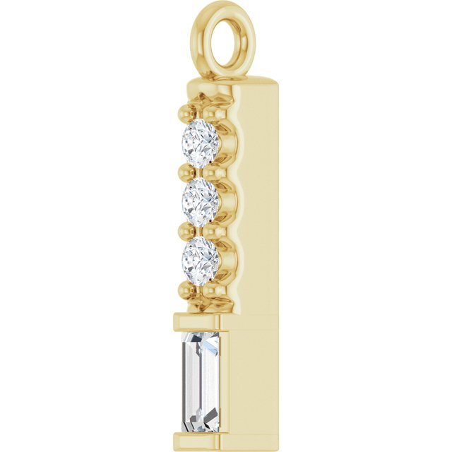 .08 CTW Natural Diamond Bar Dangle