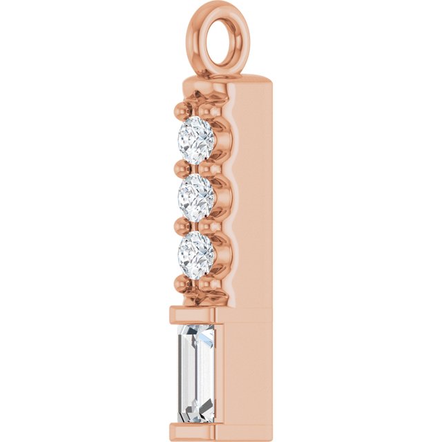 .08 CTW Natural Diamond Bar Dangle